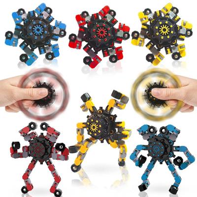 China Entertainment Toys Stir Spinner Less Relaxation Stirrer Toys Fingertip Turn Diverting Focus Chain Gyro Robot Creative Chain Mechanical Toy for sale