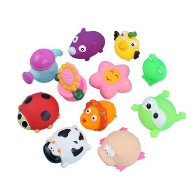 China Colorful Bath Toy Animal Swimming Water Soft Duck Squeeze Sound Squeaky Floating Rubber Bathing Toy For Other Baby Educational Toy Toys for sale