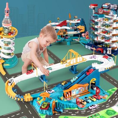 China New Slot Toy 2022 Kids Gift Car Adventure Toys Brain Game Highway Cars Sliding Mini Track Car Toy Adventure for sale