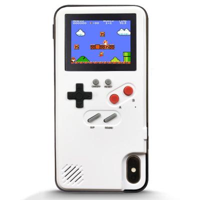 China RETRO GAME color screen show chargeable classic 36 game smart phone case for game boy case iphone 13 mini 13 pro max for sale