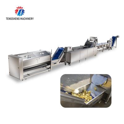 China Easy operation multi-function passion fruit and vegetable brush bubble washing selection and cutting of the production line for sale