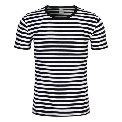 China Custom Sailor Naval Military Anti-pilling Navy Mens Blue Stripe T-shirt Top America Base America Hot Sale for sale