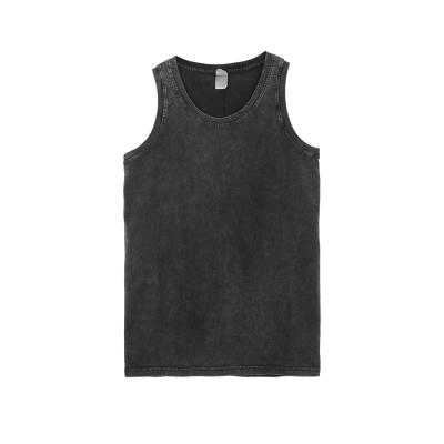 China Fashionable Design Dye OEM Summer Sleeveless Tank Top Black Tank Top T-shirts Anti-pilling Summer Custom Hot Selling Custom for sale