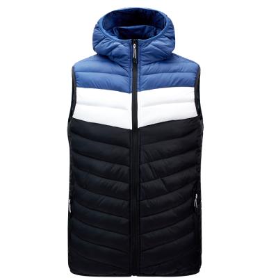 China Autumn and winter men's plus size men's hooded jacket cotton clothing plus size cotton quilted slim men's clothing vest for sale