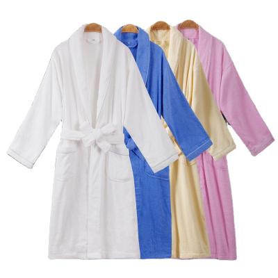 China Thermal Luxury Indoor Robe Customize Home Bath Toweling Robe Bath Robe Cotton Polyester Fabric Hotel Dressing Gown Sleep Robe Long Robe for sale