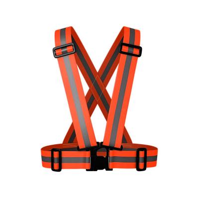 China Safety High Visibility Traffic Use Safety Fluorescent Yellow Reflective Vest Reflective Waistcoat Wholesale Reflective Elastic Waistband for sale