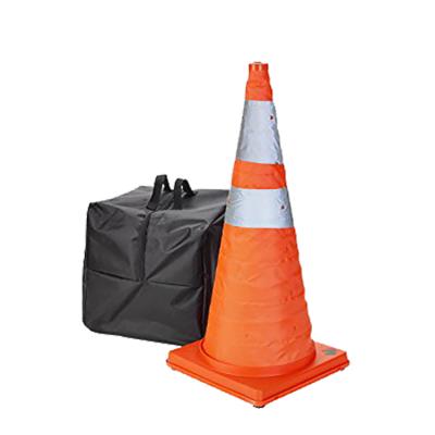 China Square Cone Plastic Vertical Reflective Road Cone Road Safety Road Cone for sale