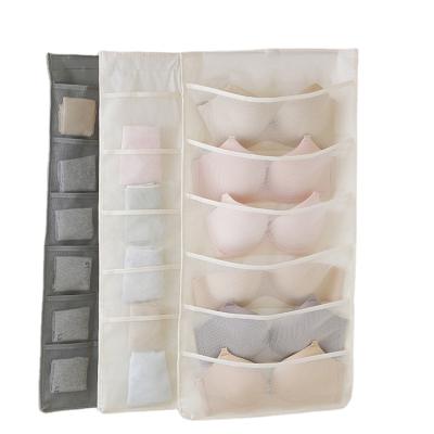 China Sustainable Multi Floor Wardrobe Bra Storage Organizer Bag Clothes Hanging Bags Behind Doors for sale