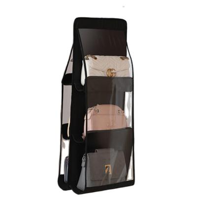 China Viable 6 Pocket Hanging Mesh Double Sided Wardrobe Bag Folding Bag Storage Hanging Bag for sale