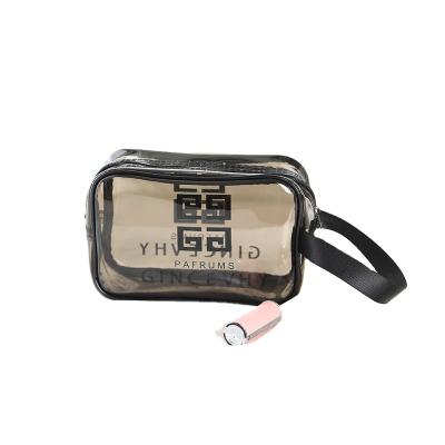 China Custom Fashion Waterproof Printing Double Zipper Waterproof Transparent Travel Use Girl&Woman Makeup Bag for sale