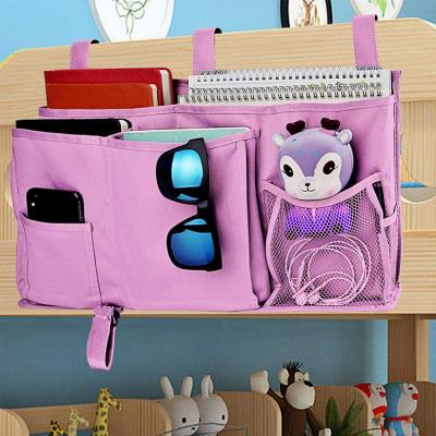 China New Arrival 8 Pockets Folding Trolley Hanging Organizer Bedside Storage Bag for Dorm Rooms Bunk Beds and Hospital Bed Rails Handbag for sale