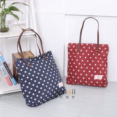 China Wholesale Recyclable Cotton Canvas Handbag Student Travel Bag Supermarket Shopping Bag Women Handbags for sale