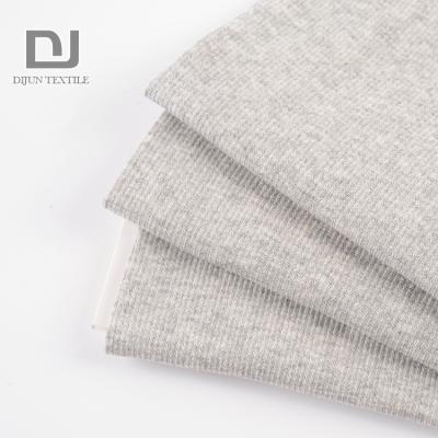 China 2022 DIJUNTEX STRETCH SPANDEX 2*2 COTTON COMPOSITION RIB BLEND COLOR FABRIC FOR TRIM OR SHELL HEATHER for sale