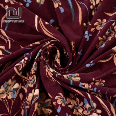 China Good Quality Shrink-Resistant Check Fabric Textile Flowers Printing Stretch Peach Jersey Fabric For Dresses for sale