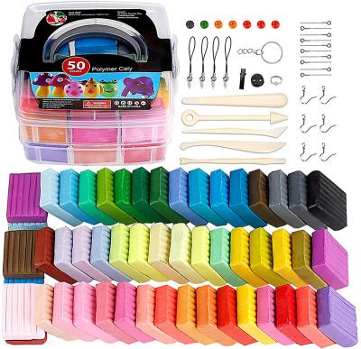 China Non-Toxic Polymer Clay 50 Colors Modern DIY Polymer Clay Starter Kit with Sculpting Tools for Kids Beginners Artists for sale