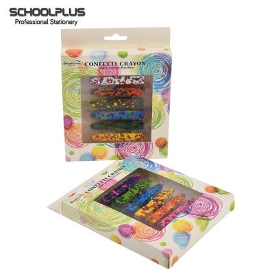 China Paraffin Wax Camouflage Kids Crayons Mirror Rainbow Camouflage Color Wax Crayon for sale