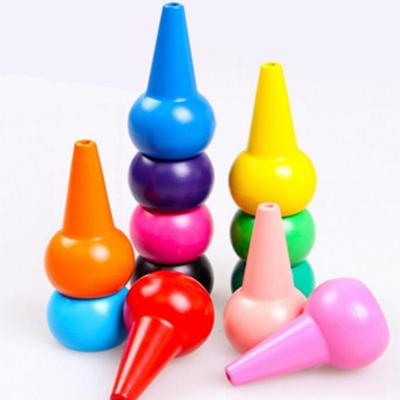 China Paraffin Non-Toxic Baby Wax Crayon Solid Finger Cute Stackable Crayon Eco-friendly for sale