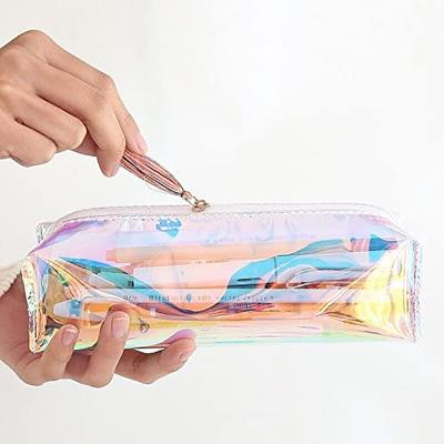 China Cute Eco-Friendly Fashion Transparent Plastic Laser PVC Pencil Pen Case for sale