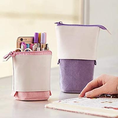 China Fashion\Comfortable Cute Telescopic Pencil Case\Durable Kawaii Curduroy Pen Holder Stationery Stand For School Student for sale