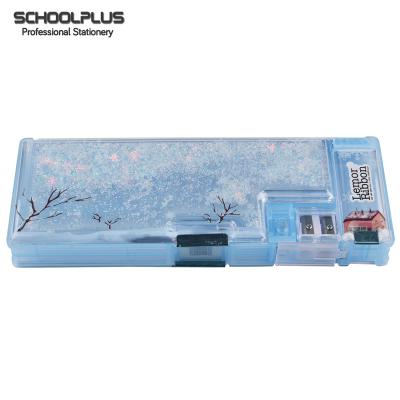 China 2020 Multifunctional Best Selling High Quality Magnet Box Quicksand Oil Pencil Case for sale