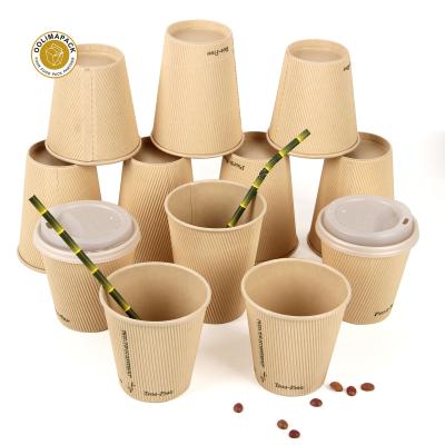 China Biodegradable Disposable Paper Cup Double Wall Disposable Eco Friendly Recycled Bamboo Pulp Cup for sale