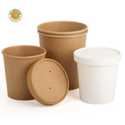 China Hot Selling Logo Printing Paper Soup Bowl Custom Wholesale Disposable Soup Takeout Paper Cup for sale