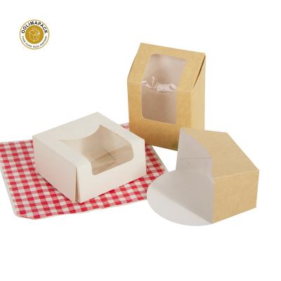 China Disposable Disposable Custom Printed Muffin Cupcake Donut Box Transparent With PLA Window for sale