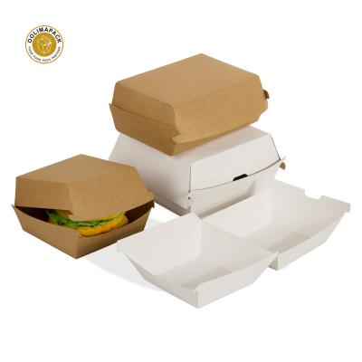 China Hot Sale Disposable Hamburger Box Packaging Custom Printed Burger Boxes Cardboard for sale