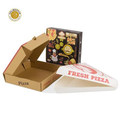 China Disposable Custom Cardboard Pizza Box Take Out Pizza Delivery Box Pizza Boxes Wholesale for sale