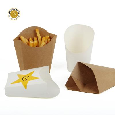 China Disposable Disposable Paper Cups Customized Scoop French Fries Chip Box Cone For Snack Cup for sale