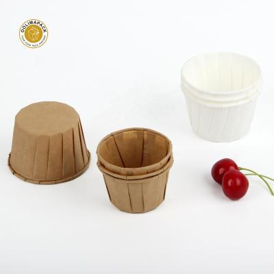 China Eco Friendly Disposable 100% Compostable Small Paper Sauce Cup Disposable Recycled Paper Cup for sale