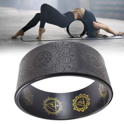 China Mandala Pattern Yoga Roller Wheel backbend Natural Cork Yoga Auxiliary Wheel / Massage Wheel for sale