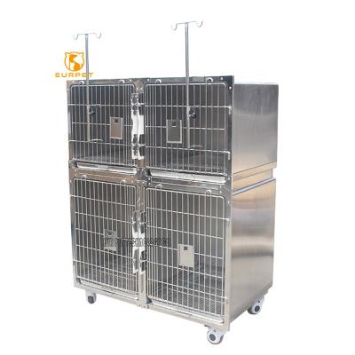 China EURPET Sustainable Veterinary Equipment Stainless Steel Vet Cages Hospital Veterinary Cages for sale