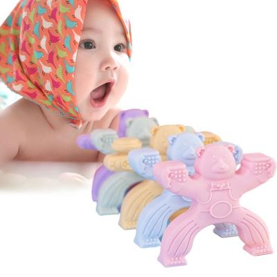 China Wholesale Organic Food Grade Baby Shape Silicone Baby Teether Battery Operated Free Teether Toy for sale