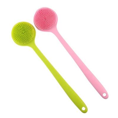 China Amazon Hot Selling Clean 37*3.5CM 220g Accept Custom Color Soft Massage Long Back Silicone Shower Scrub Bath Body Brush for sale