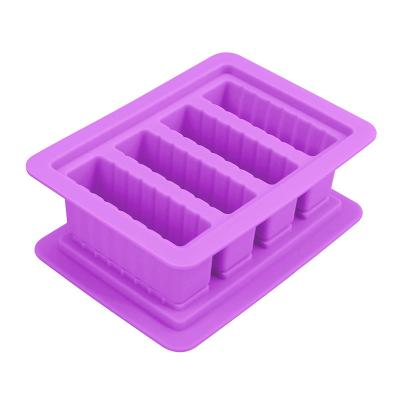 China Amazon Hot Sale BPA Free Disposable Butter Stick Chocolate Mold Soap Silicone Molds 4 Cavity Silicone Butter Mold for sale