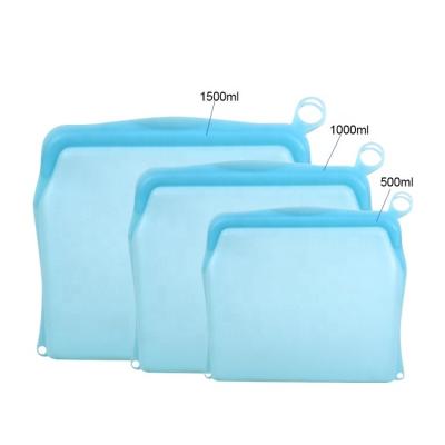 China BPA Free Leak Proof Reusable Vacuum Silicone Food Storage Bag For Fresh Keeping for sale