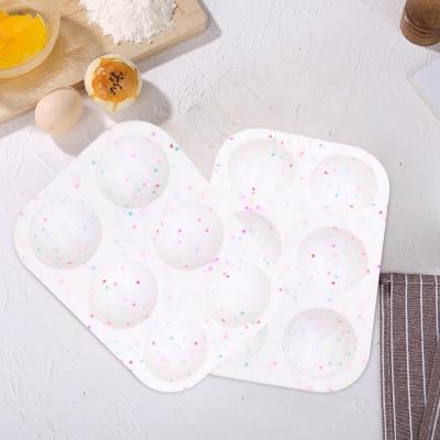 China New Color 6 Cavity Mousse Candy Chocolate Pudding Ice Mold Disposable Round Silicone Mold ODM/OEM cake baking mold for sale