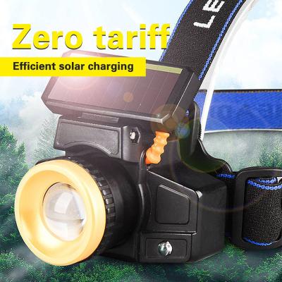 China Amazon Hot Selling 4 Speed ​​Headlights Dimming Solar Adjustable Sensor Angle Motion Head Zoom Charge LED Rechargeable Headlights for sale