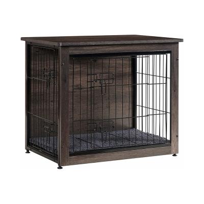 China Custom Dog House Kennel 2-in-1 Wire Household Kennel End Table End Crate Dogs FEANDREA Rustic Wooden Pet Dog Cage Crate for sale