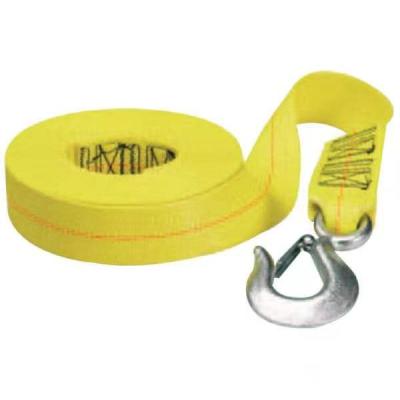 China Doing Cargo Lashing Tie 50mm Yellow Lashing Straps Black Electrophoresis Double J-Hook Winch Strap for sale