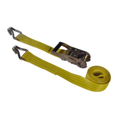 China PE / PP J Hook Double Ratchet Tie Down Cargo Lashing Belt Strap for sale