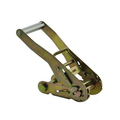 China For Lashing Cargo LC2500kg Plating Yellow Aluminum Handle Ratchet Buckle For Ratchet Link Down for sale