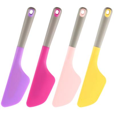 China Viable Silicone Scraperl Tools Silicone Butter Scraper Spatula Cream Colorful Flexible Cake Baking Mixing Tool for sale