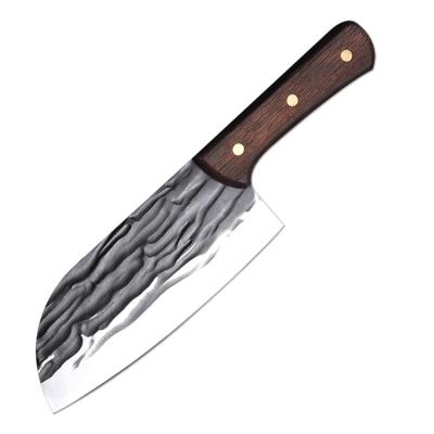 China Viable Serbian Chef's Kitchen Cleaver Slicing Handmade Forged Butcher Knife High Carbon Plated Steel Wide for sale