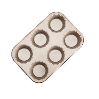 China Sustainable Reusable Carbon With Non-Stick Liner Cake Mold 6 Muffin Cup 12 Cup Mold for sale