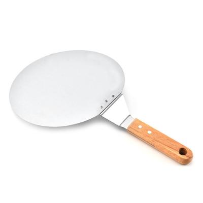 China Eco-friendly Stainless Steel Metal Pizza Skin Kit Pizza Cutter Wheel Pizza Round Shovel Set With Wooden Handle For Serving Food for sale