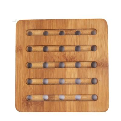 China Sustainable Natural Square Bamboo Coaster For Hot Pot for sale