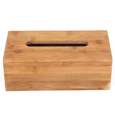 China Contemporary Decorative Custom Rectangular Bamboo Tissue Box For Bathroom / Office / Car for sale