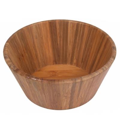 China Sustainable Round Bamboo Fruit Bowl Bamboo Serving Bowl For Salad for sale